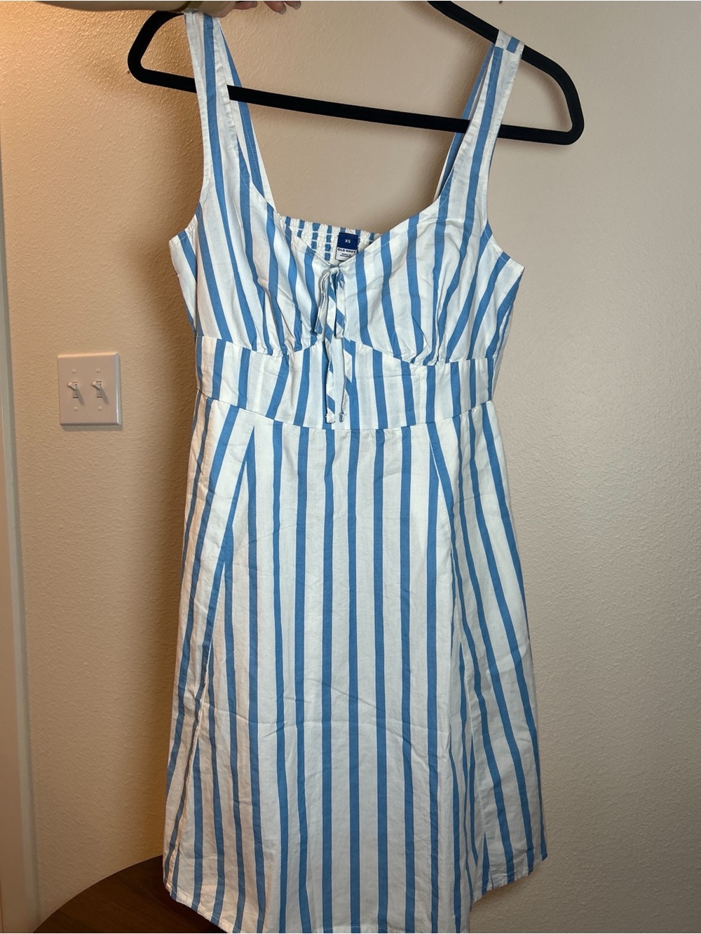 Old Navy Blue & White Vertical Stripe Sundress